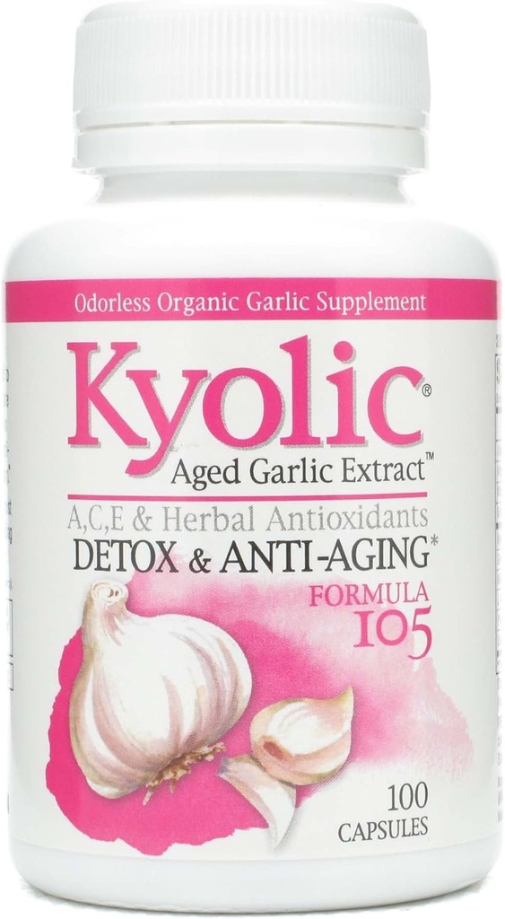 Kyolisk formel 105 hvitløk ekstrakt w/VIT A og E Selenium 100 kapsler