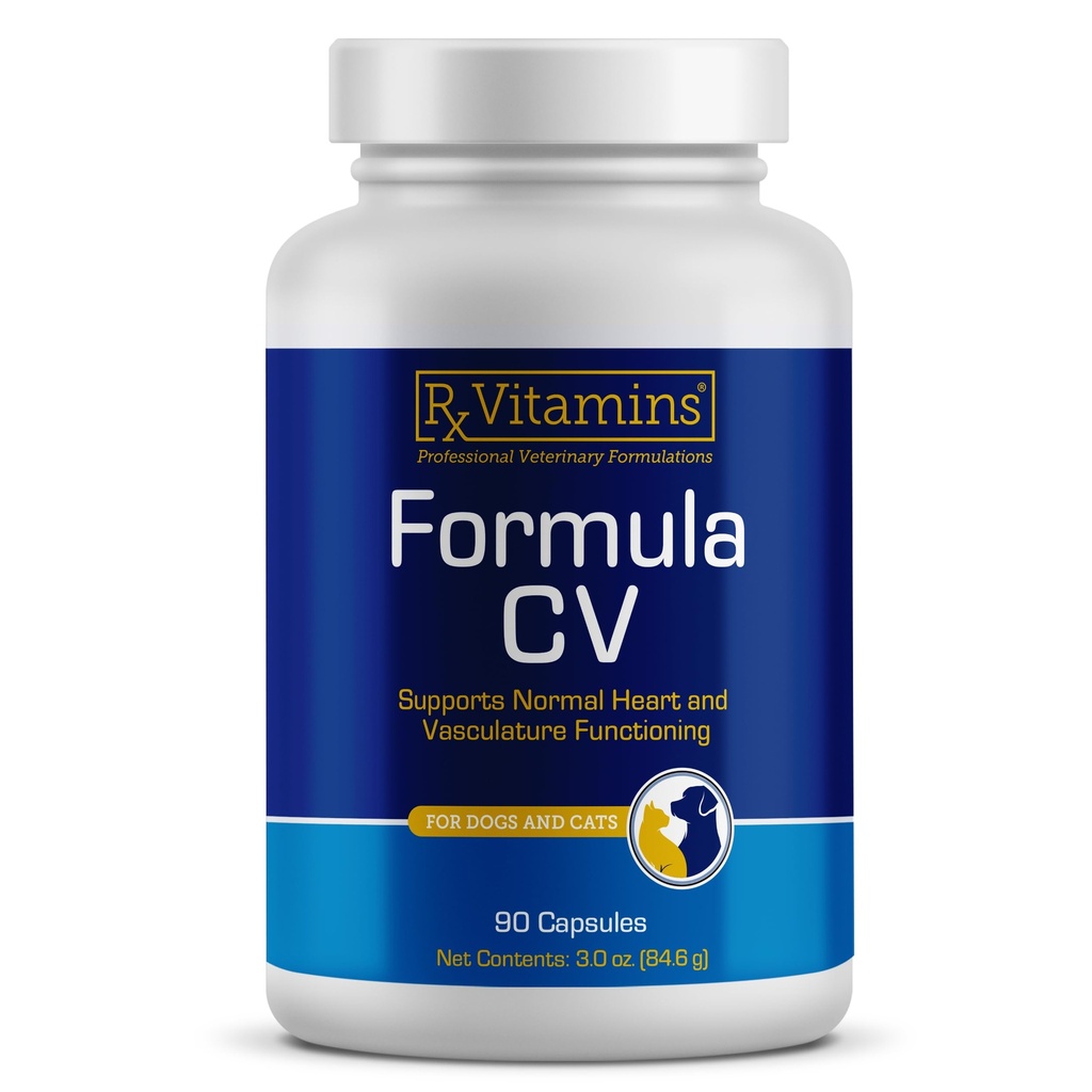 Rx Vitaminer Formel CV - Hawthorn Berry kapsler med Taurin for hunder og katter - hjerte helsetilskudd Forbedret med magnesium og kalium - Senior Dog Vitaminer og Senior Cat vitaminer - 90ct