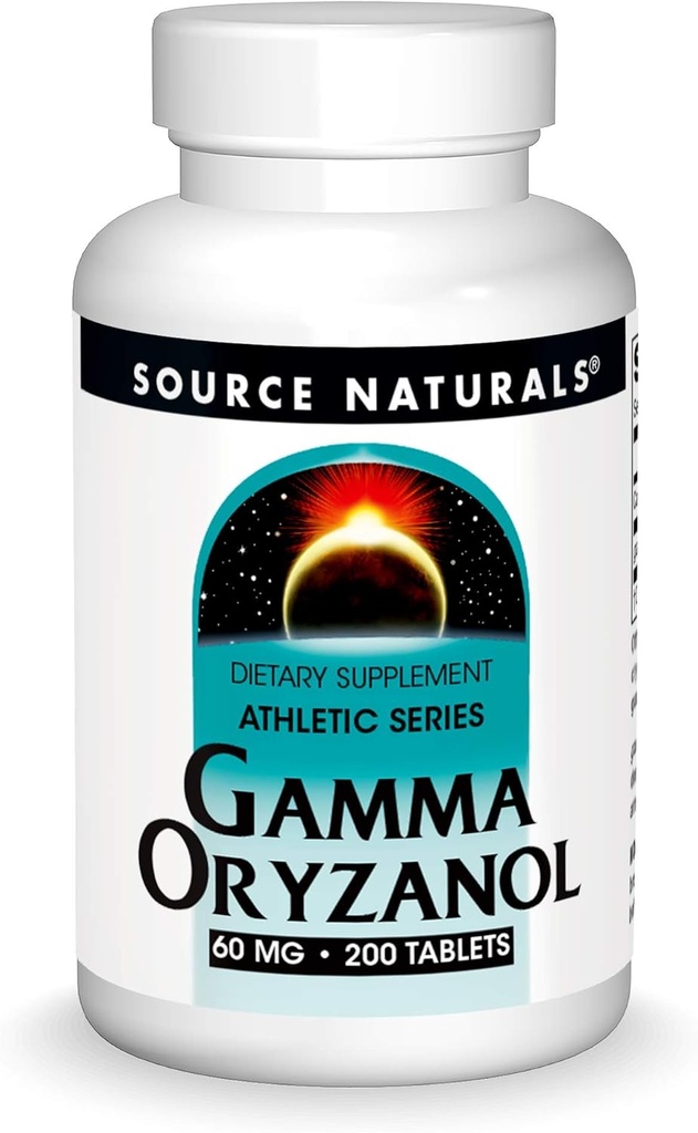 Kilde Naturals Gamma Oryzanol, Athletic Series Diett Supplement Egnet for vegetarianere, 60 MG - 200 tabletter