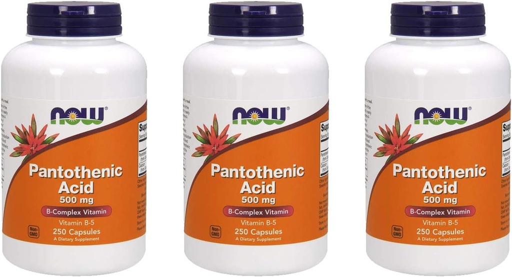 NU Matvarer Pantotensyre 500 mg, 250 kapsler (3 pakke)