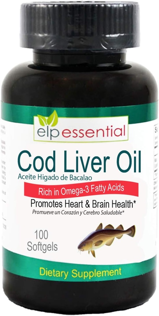 Cod Liver Oil 100 Softgels Aceite De Higado De Bacalao Kapsler 100's