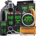 Skjorte Kit Beard Grooming Kit w/Beard Wash/Shampoo Beard Olje Balm Brush Comb Scissor Bag e-bok julestrømper Gaver Ideer til menn ham far kjæreste mann
