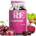 Beet Root Gummies med kornfrø ekstrahere energi kosttilskudd jeg sukker gratis nitric oksid kosttilskudd for menn og kvinner jeg generelt Helse og blodtrykk støtte I 60 gummier - Cherry Flavor