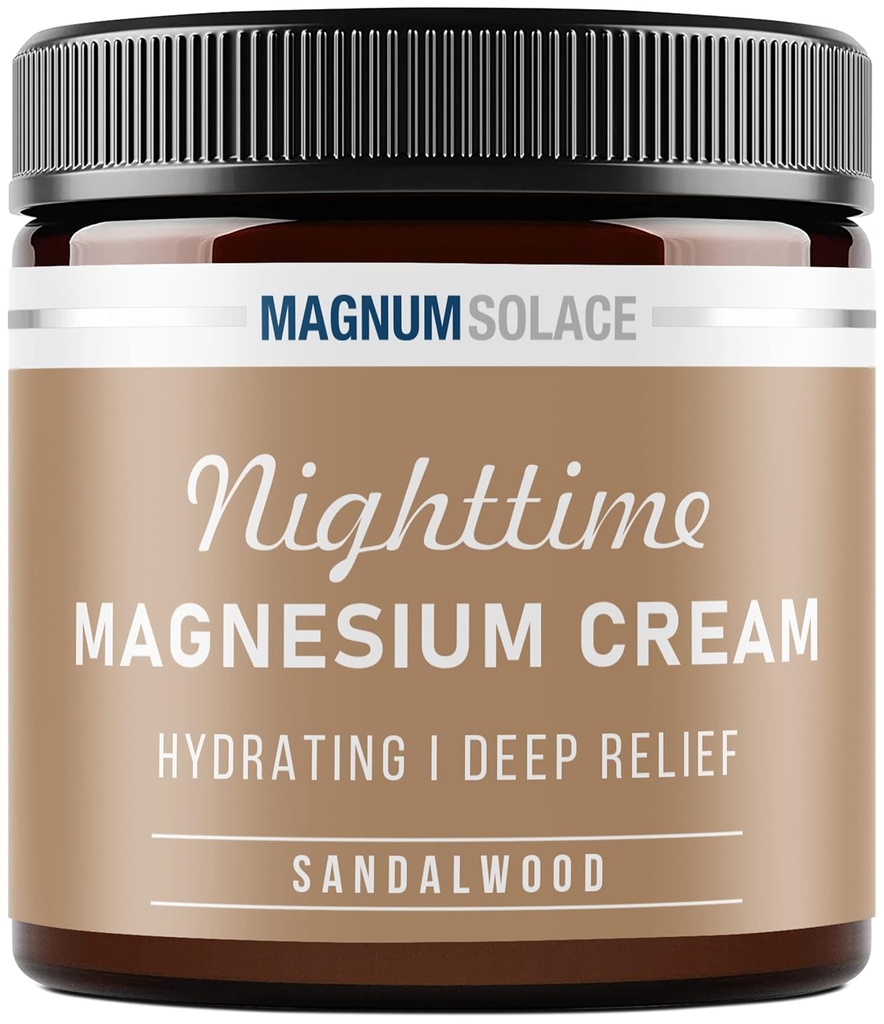 Magnesium Lotion – Natttid Magnesium Krem – Påfør på benmuskler, armer eller bryst - Topisk Magnesium Kloride – USA laget og trygt for barn (Sandalwood) 4 Fl Oz (Pack of 1)