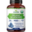 Zazzee USDA Organic Blueberry 10:1 Ekstrakt, 5000 mg styrke, 120 veganske kapsler, 4 måneders forsyning, konsentrert og standardisert 10X hele fruktekstrakt, 100% vegetarisk, ikke-GMO, laget i USA