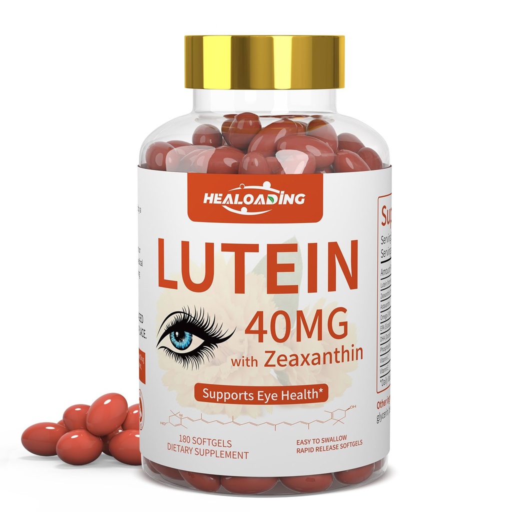 Lutein og Zeaxanthin Supplement Softgels: Øyevitaminer og kosttilskudd med vitaminer C, E, Omega 3, Lutein & Zeaxanthin for å forbedre visjon og lindre øyet tretthet