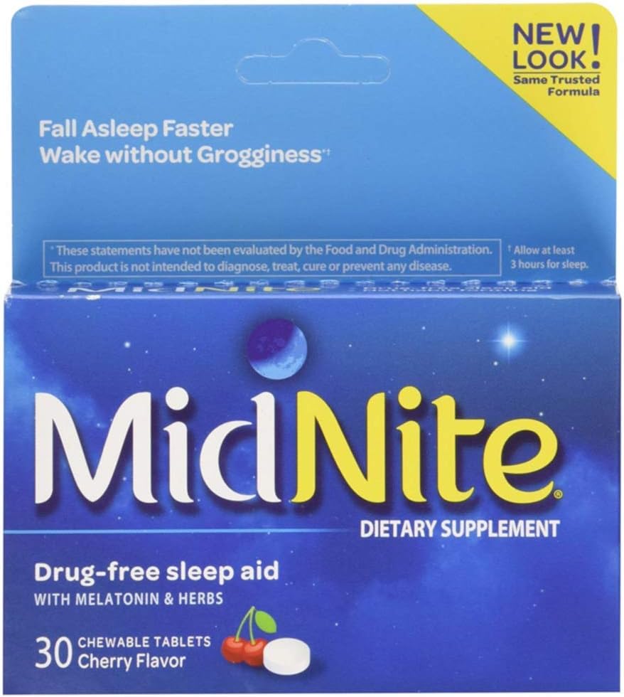 MidNite naturlig søvn supplement, 30 greve boks