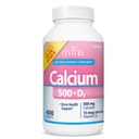 21st Century Vitaminer Kalsium 500 Plus ekstra D Caplets, 400 telling