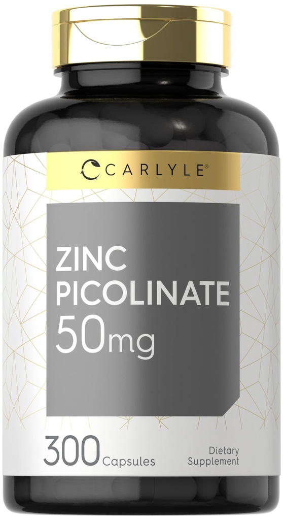 Carlyle Sink Picolinat 50mg 300 kapsler ikke-GMO og Glutenfri Supplement