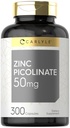 Carlyle Sink Picolinat 50mg 300 kapsler ikke-GMO og Glutenfri Supplement