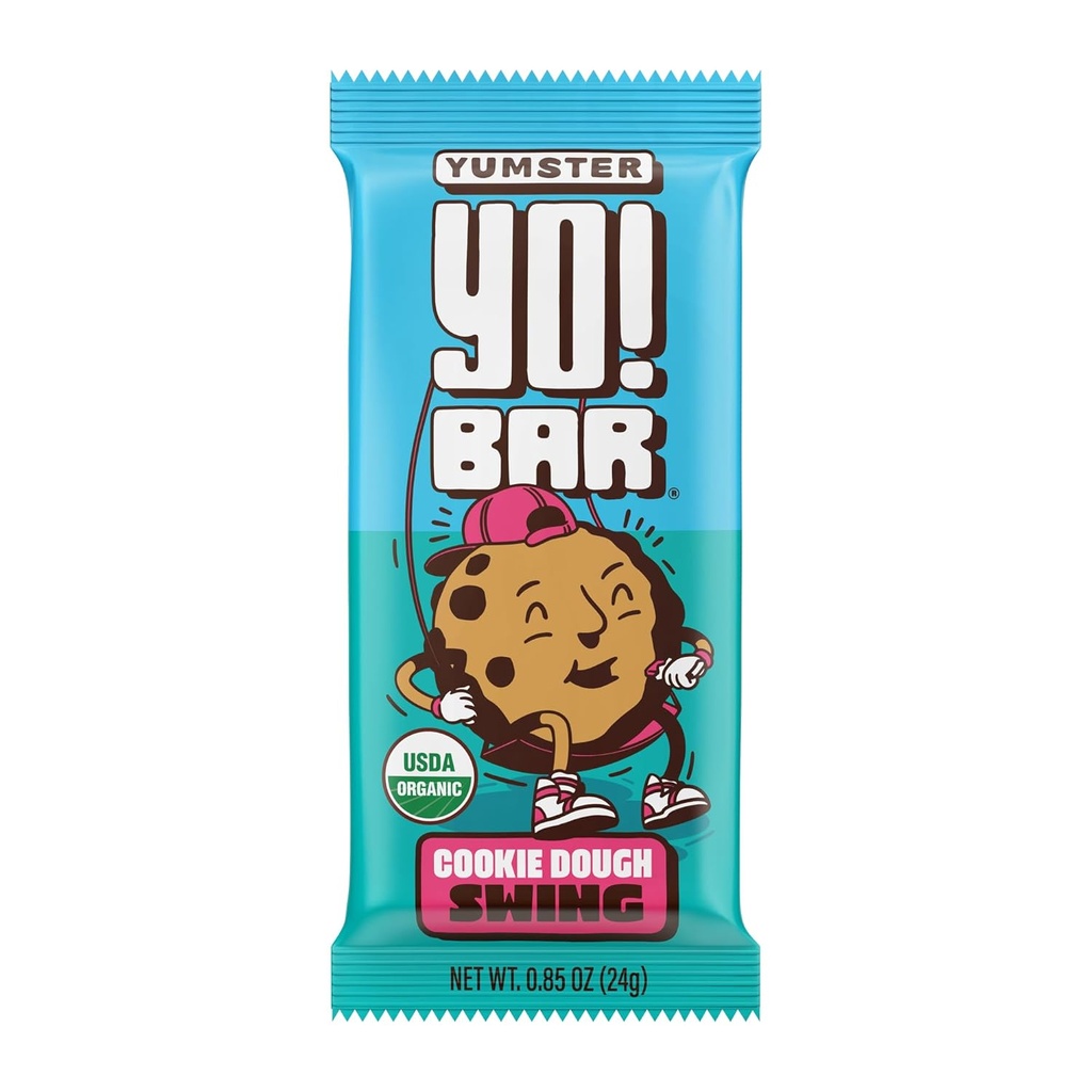 Yo! Bar by Beard Brothers Vegan Organic Kids Bar, Cookie Dogh (25 Barer) - Glutenfri, Paleo og Hel 30 | Soya Gratis, Ikke-GMO, Lav glykemisk, Ingen sukker tilsatt, Fiber + Hele Matvarer