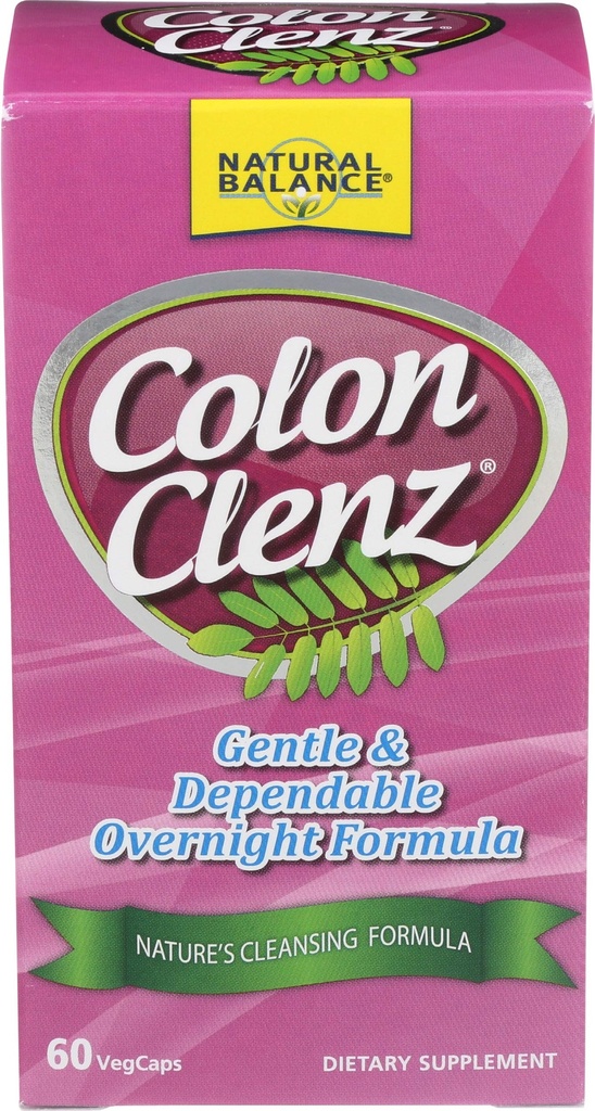 Naturlig balanse Colon Clenz | Herbal Colon Cleanse, Detox Cleanse og Digestive Helse Supplement - Gentle og avhengige overnattingsformula - 60-dagers garanti (60 Services, 60 VegCaps)