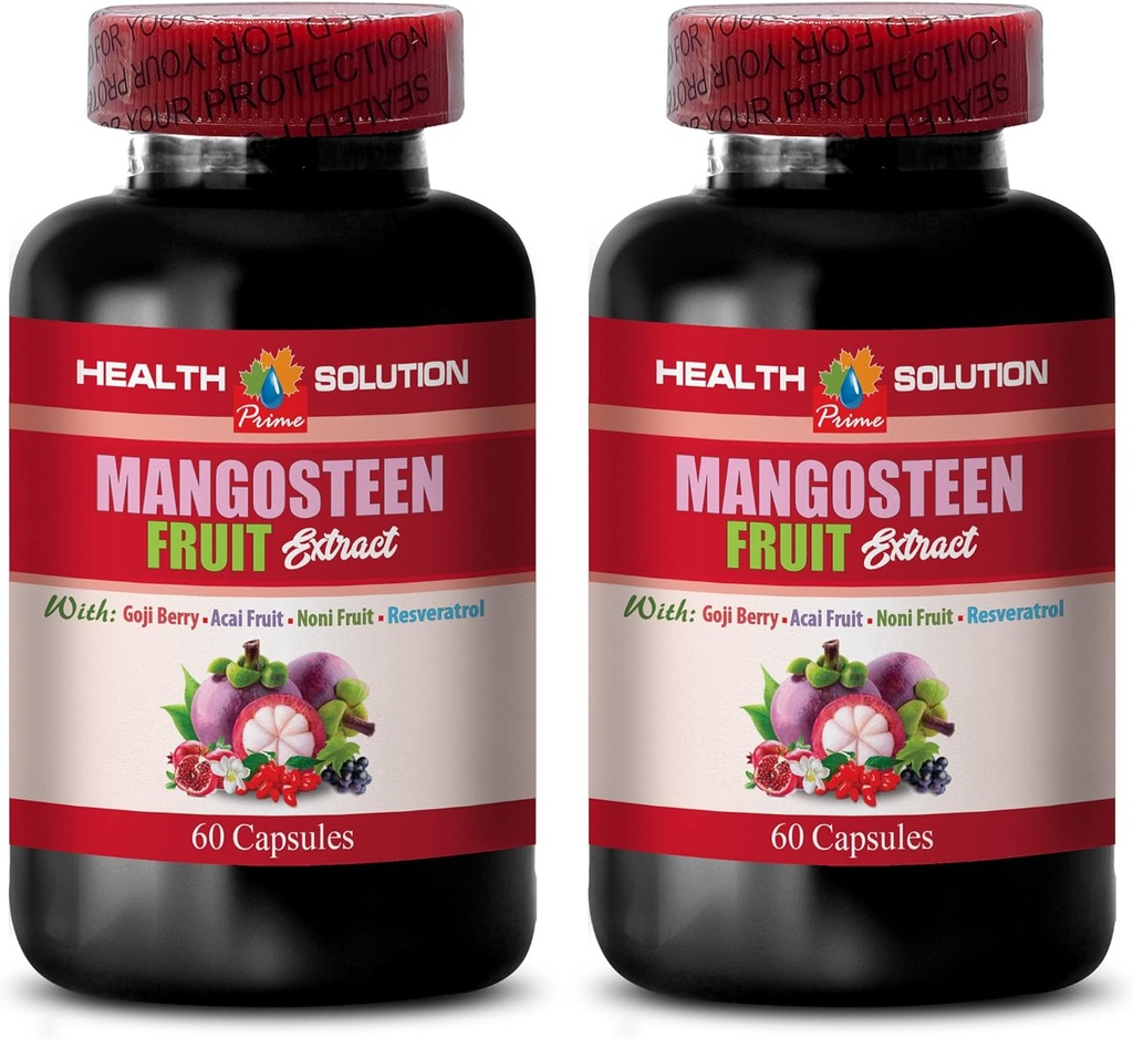 mangosteen kapsler - MANGOSTEEN FRUIT EXTRACT COMPLEX med resveratrOL, ACAI FRUIT, POMEGRANATE, NONI FRUIT, GOJI BERRY - Pomegranat vitaminer til minne - resveratrol supplement - 2 flasker 120 Cap