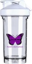 Pancreatic Cancer Awareness 18 Ounce Shaker Flaske Drikkemikser Leak-sikker Pre Workout Protein Rykker Måltid Replacering rister flasker 500ML/18 Oz Hvit &-1&-1