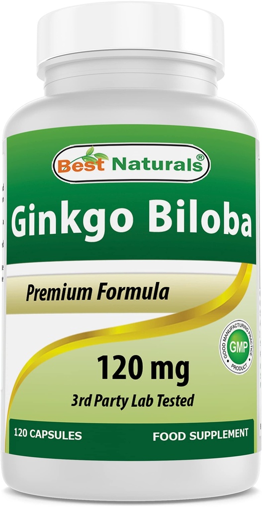 Beste Naturals Ginkgo Biloba 120 mg 120 kapsler