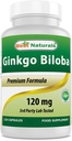 Beste Naturals Ginkgo Biloba 120 mg 120 kapsler