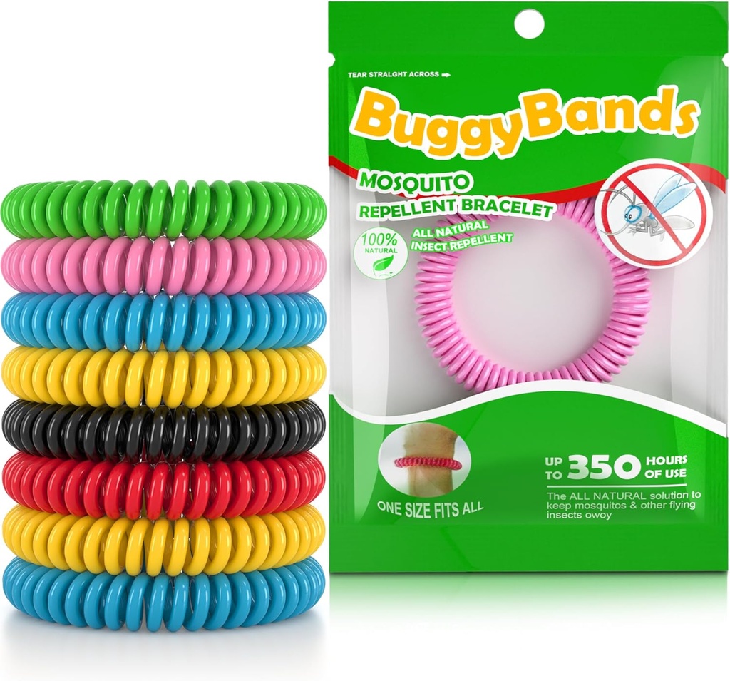 12 Pack Mosquito Avvisende armbånd, Individuelt innpakket, DEET gratis, naturlig og vanntett band