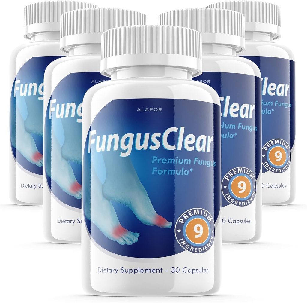 (5 pakke) Fungus Clear - Probiotic Fungus Clear Pills, Advance Formula Fungusclear Capsules, Fungus Clear Max, for 150 dagers forsyning.