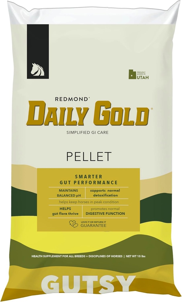 REDMOND Daily Gold Pellets Stress Relief, Naturlig healing Clay for Gastric Ulcers i hester (15 LB)