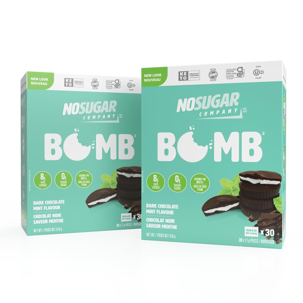 Ingen sukker keto Cups, sjokolade mynte, 60 kopper - Diabetisk sikker behandling, lav netto karbohydrater (1g), sukkerfri (0g) keto fett bombe snuser med 7g sunn fett - Glutenfri, alle naturlige, ikke-GMO