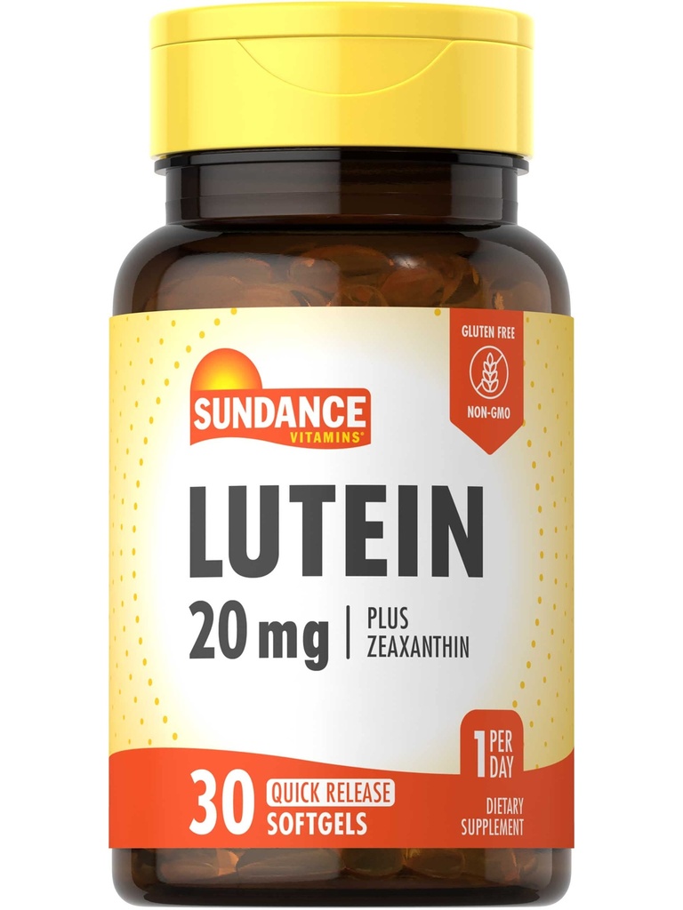 Sundance Lutein 20mg | 30 Softgels | med Zeaxanthin | Non-GMO og Glutenfri Supplement