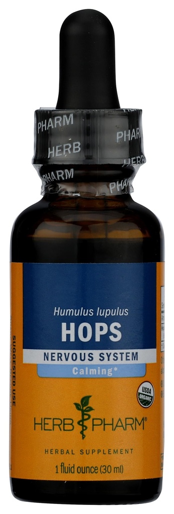 Herb Pharm Certified Organic Hops flytende ekstrakt for beroligende nervesystem støtte - 1 Ounce