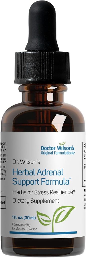 Dr Wilsons Herbal Adrenal Support Formula adaptogene urter for daglig bruk, søvn og energistøtte 1 Liquid oz