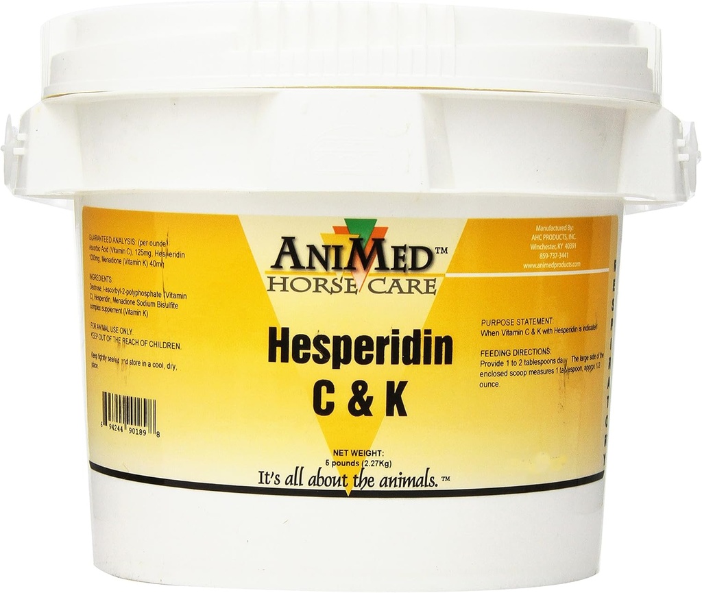 AniMed vitamin C og K med Hesperidin Supplement for hester, 5-pund