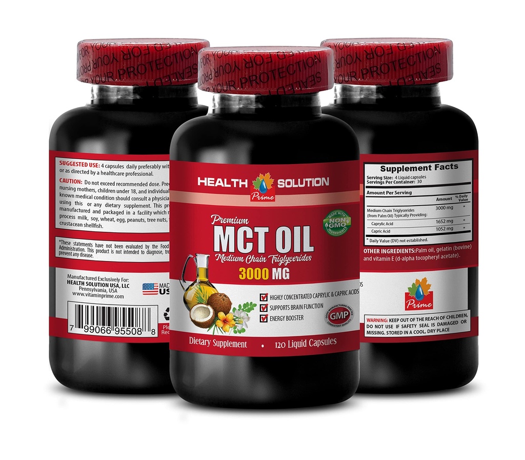 Immunsystemet Booster - MCT olje 3600MG, 100% ren - middelkjede triglycerider, mct olje Supplement mykegels, mct oljepiller organiske, mct oljekapsler, mct oljepiller, mct olje - 1 flaske (120 softgels)