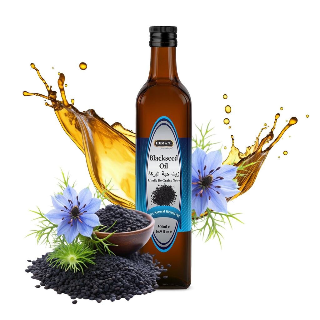 Hemani svart frø olje kald presset 16.91 Oz I 500ML I 100% naturlig I løsningsmiddel Free I AKA Nigella Sativa I Kalonji I Svart cumin frø olje