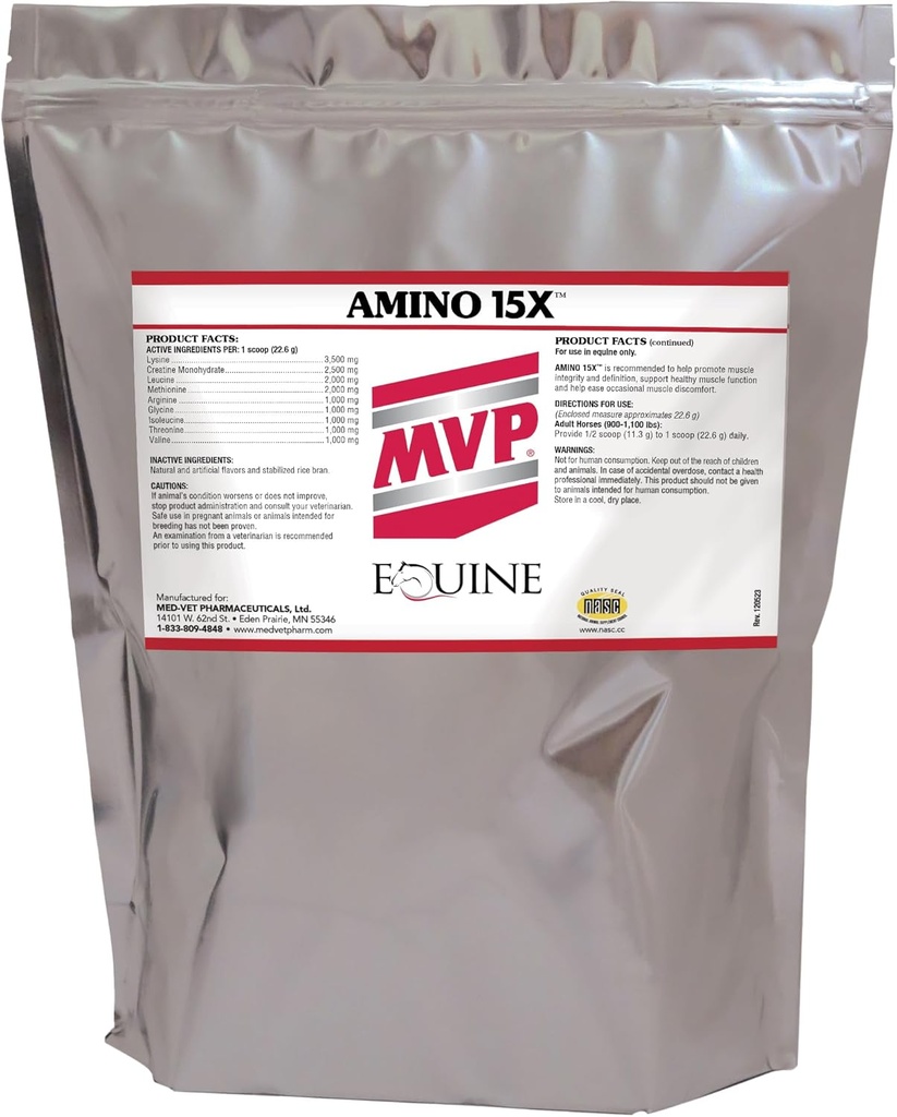 Amino 15X (6 lb) - Støtter sunn muskelfunksjon, utvikling og reparasjon i hester
