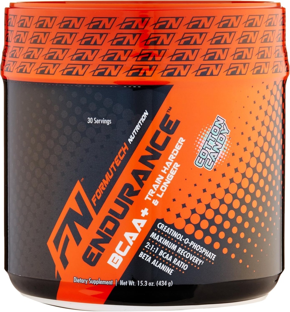 Utholdenhet BCAA Plus, Intra Workout designet for trening hardere og lengre med Beta Alanine, Cotton Candy, 434 gram