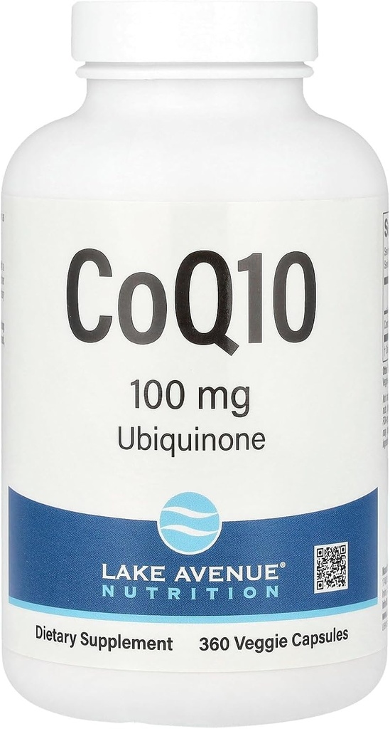 Lake Avenue CoQ10 ernæring - Ubiquinon Supplement - fremmer antioksidant aktivitet - Glutenfri, ikke-GMO - 100 mg - 360 Veggie Kapsler