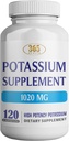 365 Helse Kalium Supplement 1020 mg  Potassium Kalium Bikarbonat | Ikke-GMO | Glutenfri | Laget i USA | 120 vegetariske kapsler
