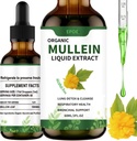 Væskedråper med Mullein Leaf, Mullein Drops for lunger organiske respiratorisk booster alkohol gratis, Lung Cleans for immun- og respiratorisk helsestøtte, Hvit