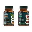 Gaia Herbs Turmeric Supreme Extra Styrke - 60 Vegan flytende Phyto-Capsules & Reishi Mushroom - Immunsystem og støtter hjertehelse - 40 Vegan flytende Phyto-Capsules (2 Pakke)