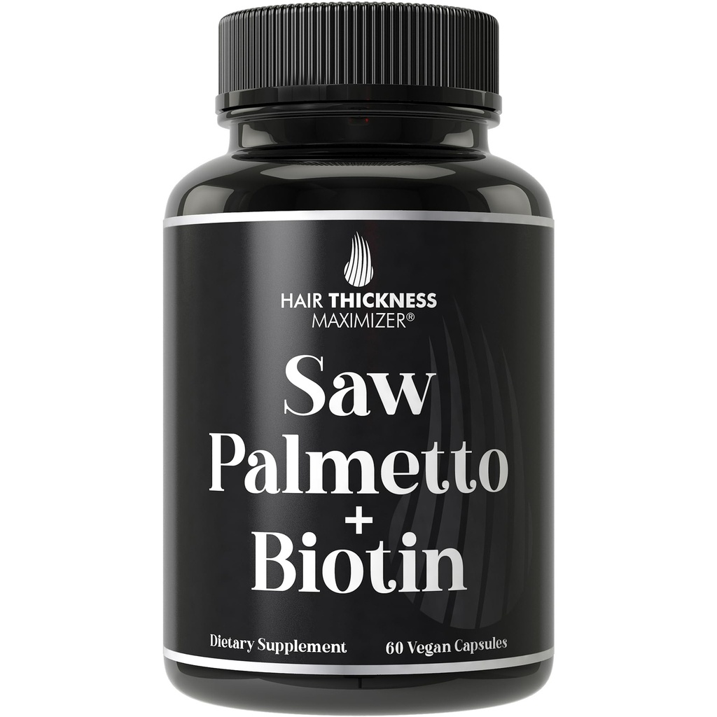 Så Palmetto + Biotin Advanced 2-i-1 Combo for hårvekst. Vegan Capsules Supplement med naturlig sag Palmetto ekstrakt + 10000mcg Biotin. Hårtap og revokst piller for menn og kvinner. DHT Blocker