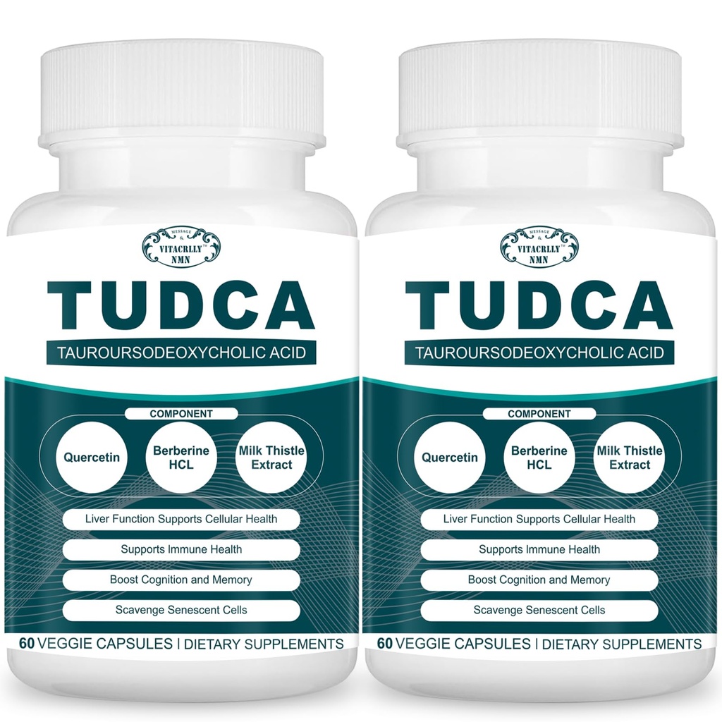 2200MG TUDCA Liver Supplements - Bile Salts Supplementskompleks for Liver Detox & Cleanse, Gallblader Cleanse, Digestive Helse 120 Kapsler