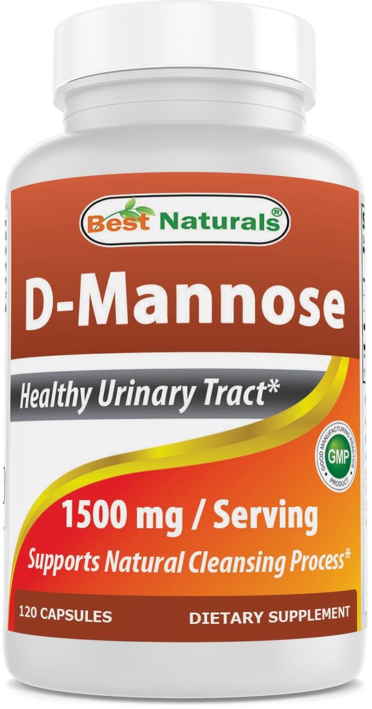 Best Naturals D-Mannose Kapsler - Urin Tract Cleanse Supplement 1500mg/Serving - 120 greve