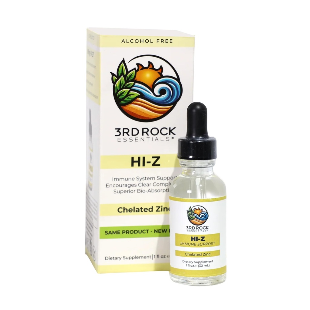 3rd Rock Essentials HI-Z sink immunstøtte Supplement ® Alle naturlige flytende sink Supplement Kosttilskudd  enhver naturlig personlig omsorg (1 fl oz | 120 serveringer)