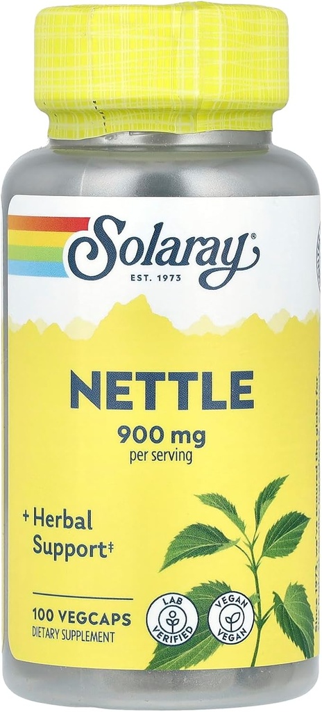 SOLARAY Nettle, 100 VegKaps (450 mg per kapsel)