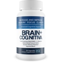 Brain+ Cognitiva - Avansert kognitiv støtte - Hjelp med å øke og forbedre hukommelsen, øke mentalt fokus og støtte mental klarhet - Alpha-GPC-kapsler for hjernestøtte og optimal nootropisk boost