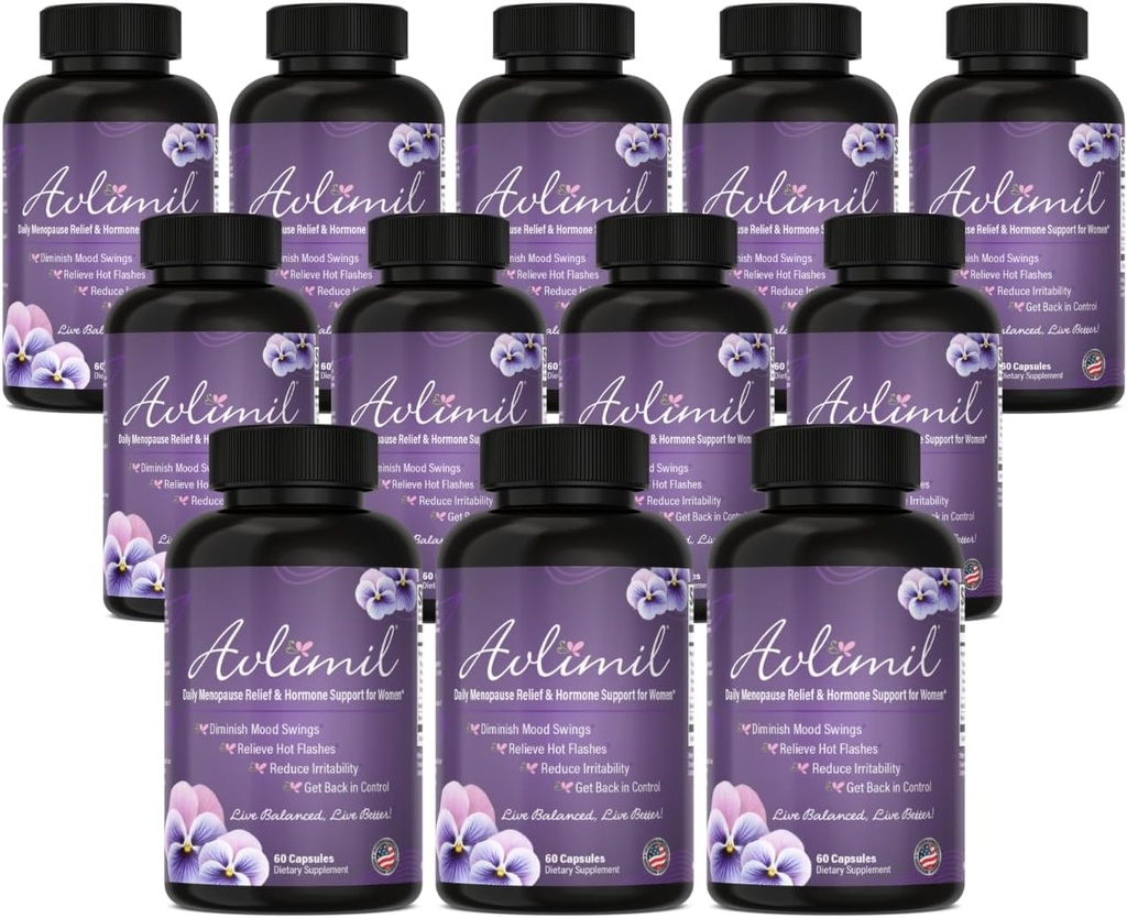 Hormon Balance & Menopause | Relief fra Mood Swings, Hot Flashes, Natt Sweats & Irritabilitet - Isoflavoner, Black Cohosh, Raspberry, Valerian, Sage, Rød Clover, Lemon Balm - 60 greve (12)