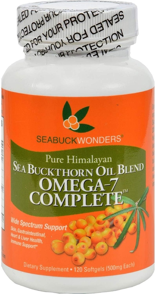 Seabuck Wonders Sea Buckthorn olje blanding - 500 mg - Omega 7 komplett - naturlig - Glutenfri - 120 Softgels (pakke med 2)