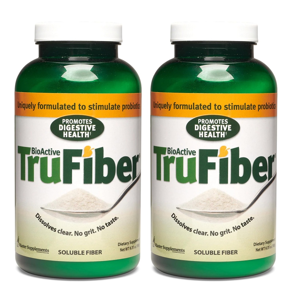 Master Supplements TruFiber - 6,35 oz, Pakke med 2 - Prebiotiske Fiber til å hjelpe Øke probiotisk vekst - Støtter Digestiv Helse - Vegan, Glutenfri - 100 Total Services