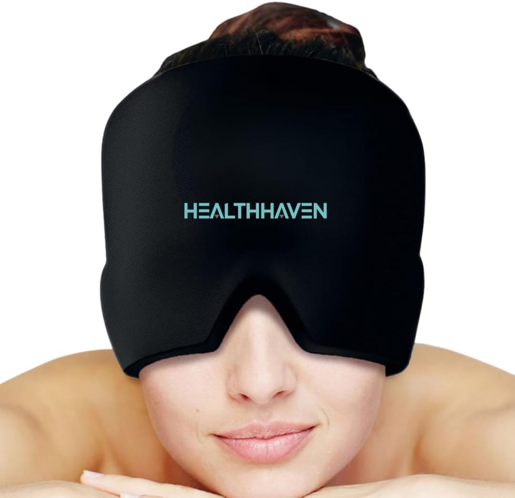 360°Migraine hodepine Relief Cap, kjøling Gel hat Hovedemballasje for migrene, strekking, Stress & Hangover, varme og kalde terapi, beroligende hodepine hatt