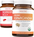 Lagre 4 (11% Off) - Kjøp organisk Ashwagandha & Berberine HCL+ - Naturens Synergy Duo - Berberine (60 kapsler) - Økologisk Ashwagandha Root Powder 1350mg Server (120 tabletter) Naturlig Adrenal Hjelp