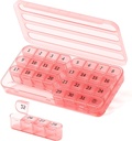 Månedlig pilleorganisator 1 ganger om dagen, 30 dagers pilleboks, En måneds pille saken en gang om dagen,31 dagers pilleholder medisinorganisator for vitamin,Pink