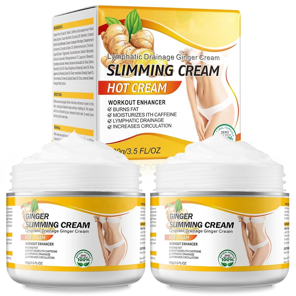 2PCS VOGSIG Ginger Slimming Cream - Anticellulit, fettforbrenning, Tightening og moisturizing, 1oz hver