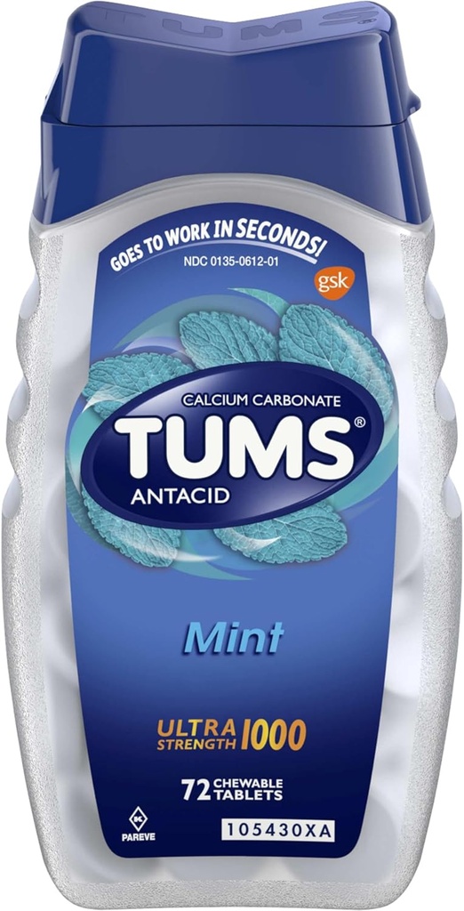 TUMS Ultra styrke Chewable Antacid tabletter for Heartburn Relief, Peppermynte - 72 Telling